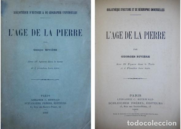 Libros antiguos: RIVI&Egrave;RE, Georges.  L&rsquo;Age de la Pierre.  1902. - Foto 1