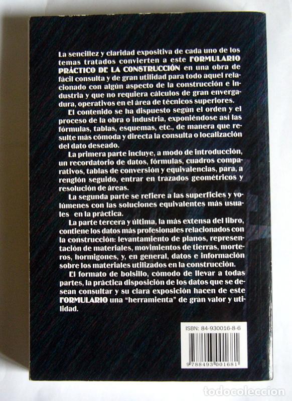 Libros antiguos: FORMULARIO PRACTICO DE LA CONSTRUCCION - JUAN BERMEJO POLO - Foto 4