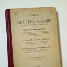 Libros antiguos: (1925) TABLAS DE LOGARITMOS VULGARES Y DE LAS LINEAS TRIGONOMETRICAS (V. VÁZQUEZ QUEIPO). Lote 147909486