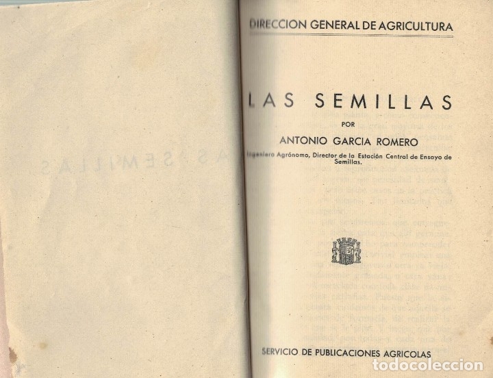 Libros antiguos: Antonio Garc&iacute;a Romero, Las semillas - Foto 1