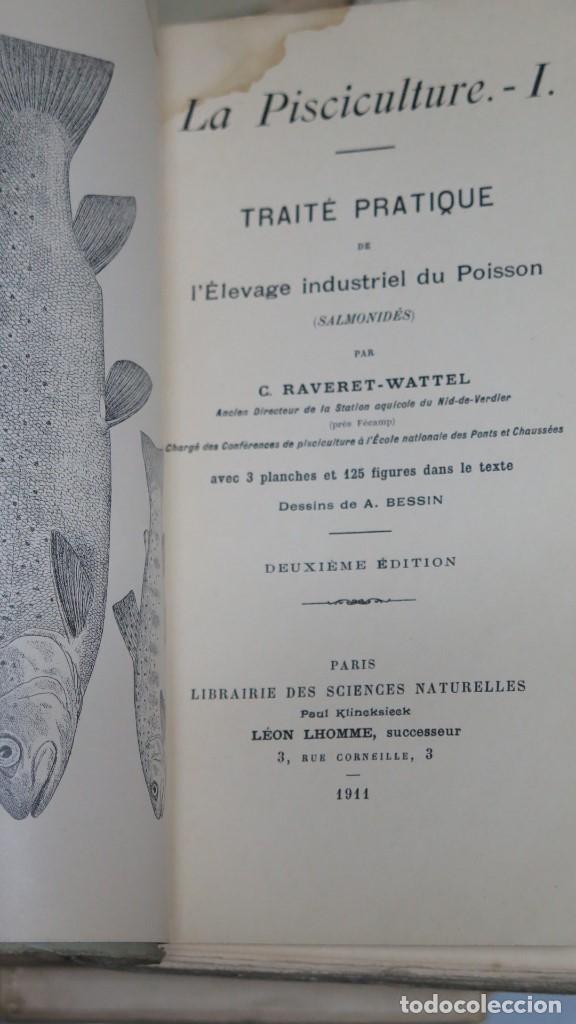 Libros antiguos: LA PISCICULTURE. C- RAVERET-WATTEL. 2 TOMOS - Foto 2