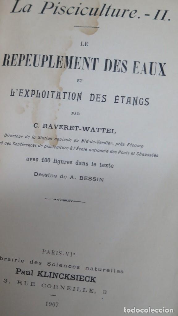 Libros antiguos: LA PISCICULTURE. C- RAVERET-WATTEL. 2 TOMOS - Foto 4