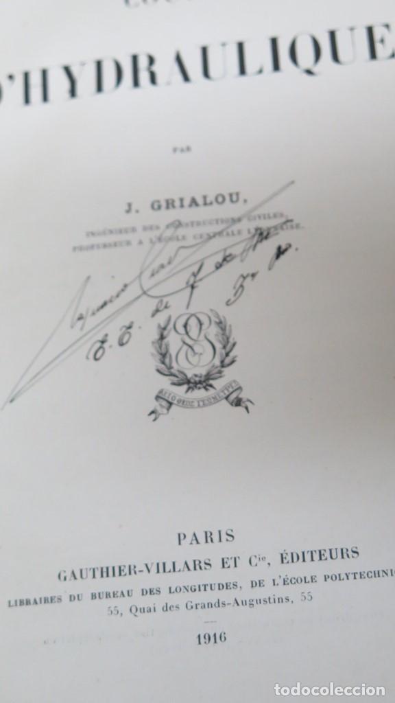 Libros antiguos: 1916.- COURS D&acute;HYDRAULIQUE. J. GRIALOU - Foto 2