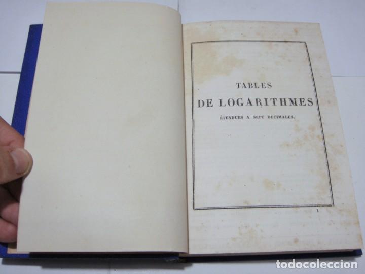 Libros antiguos: Tables de Logarithmes. J&eacute;rome de la Lande. 1863 - Foto 2