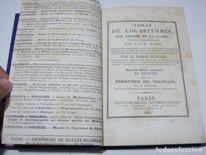Libros antiguos: Tables de Logarithmes. J&eacute;rome de la Lande. 1863 - Foto 3