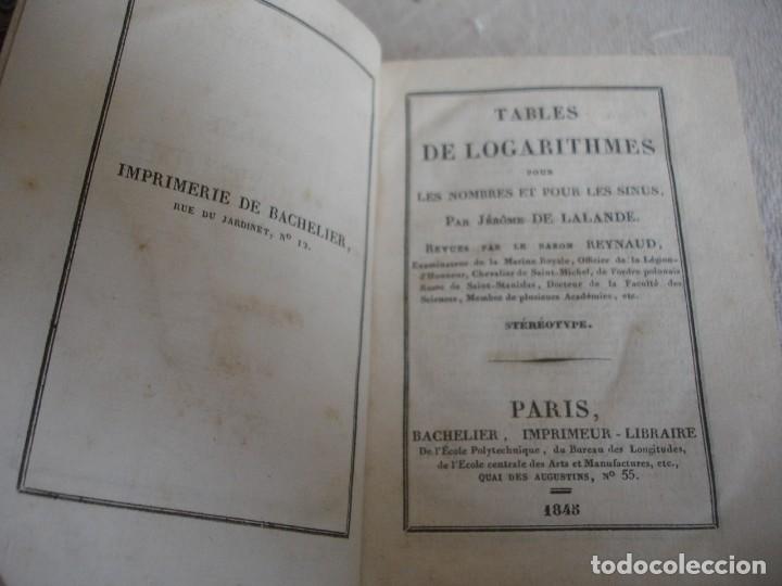 Libros antiguos: Tables de logarithmes - Foto 4
