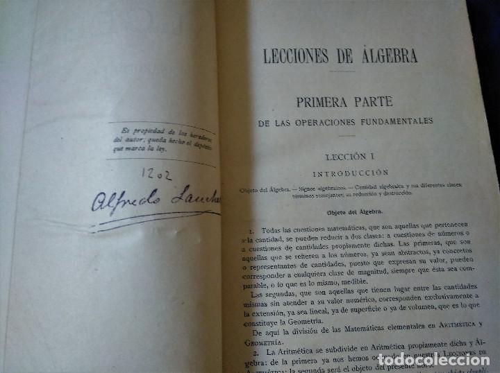 Libros antiguos: Lecciones de &Aacute;lgebra Tomo I, S&aacute;nchez Vidal, 1924 - Foto 5