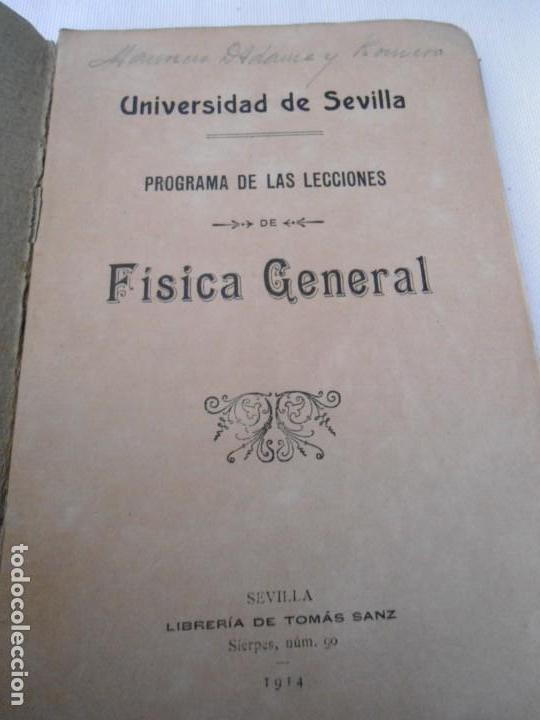 Libros antiguos: ANTIGUO PROGRAMA DE ESTUDIOS DE FISICA A&Ntilde;O 1914 - Foto 2