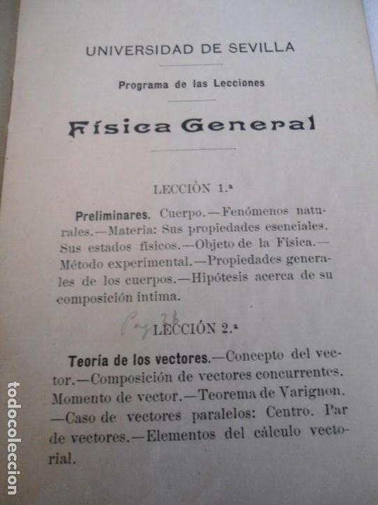 Libros antiguos: ANTIGUO PROGRAMA DE ESTUDIOS DE FISICA A&Ntilde;O 1914 - Foto 4