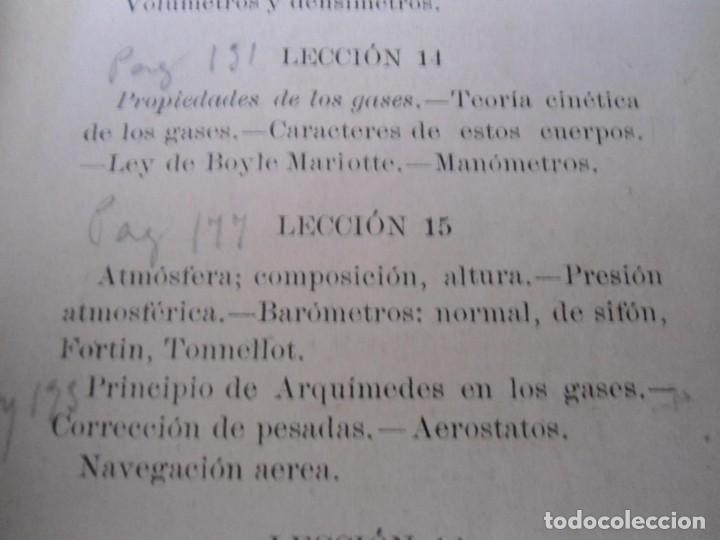 Libros antiguos: ANTIGUO PROGRAMA DE ESTUDIOS DE FISICA A&Ntilde;O 1914 - Foto 6
