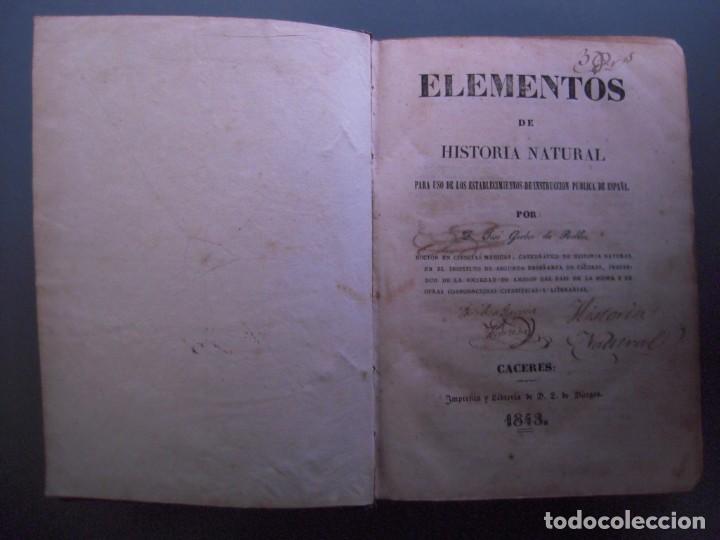 Libros antiguos: Elementos de Historia natural 1843 - jos&eacute; Gerber de Robles - Foto 5