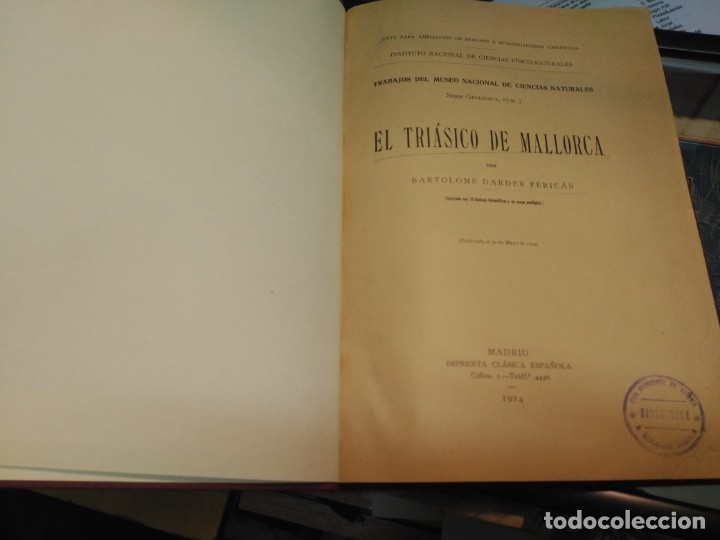 Libros antiguos: EL TRIASICO DE MALLORCA - Darder Peric&aacute;s, Bartolom&eacute; - Foto 1