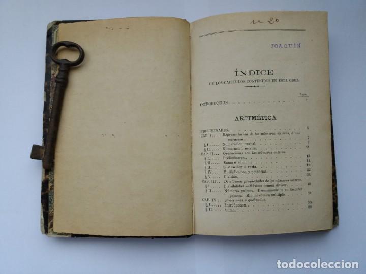 Libros antiguos: ARITM&Eacute;TICA Y &Aacute;LGEBRA. SANJURJO. - Foto 5