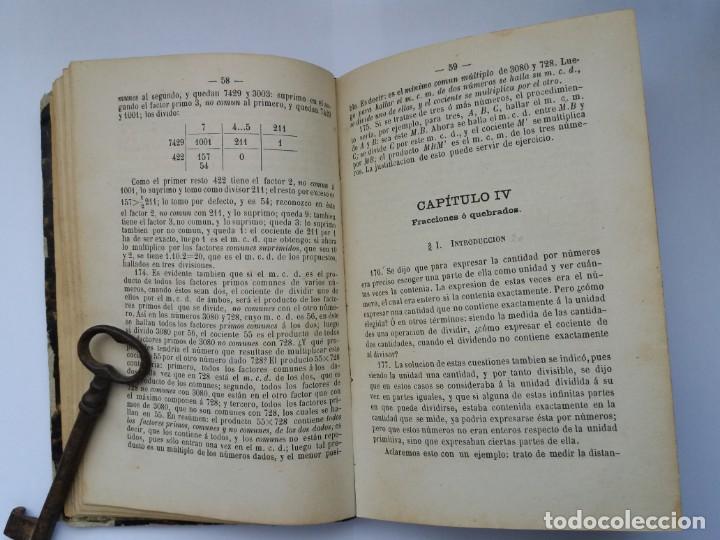 Libros antiguos: ARITM&Eacute;TICA Y &Aacute;LGEBRA. SANJURJO. - Foto 6