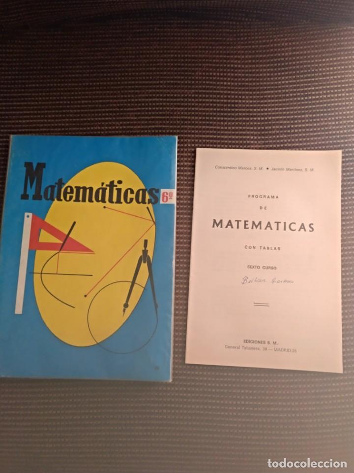 Libros antiguos: Libro sexto curso matem&aacute;ticas 1975 ediciones S.M. + programa - Foto 1