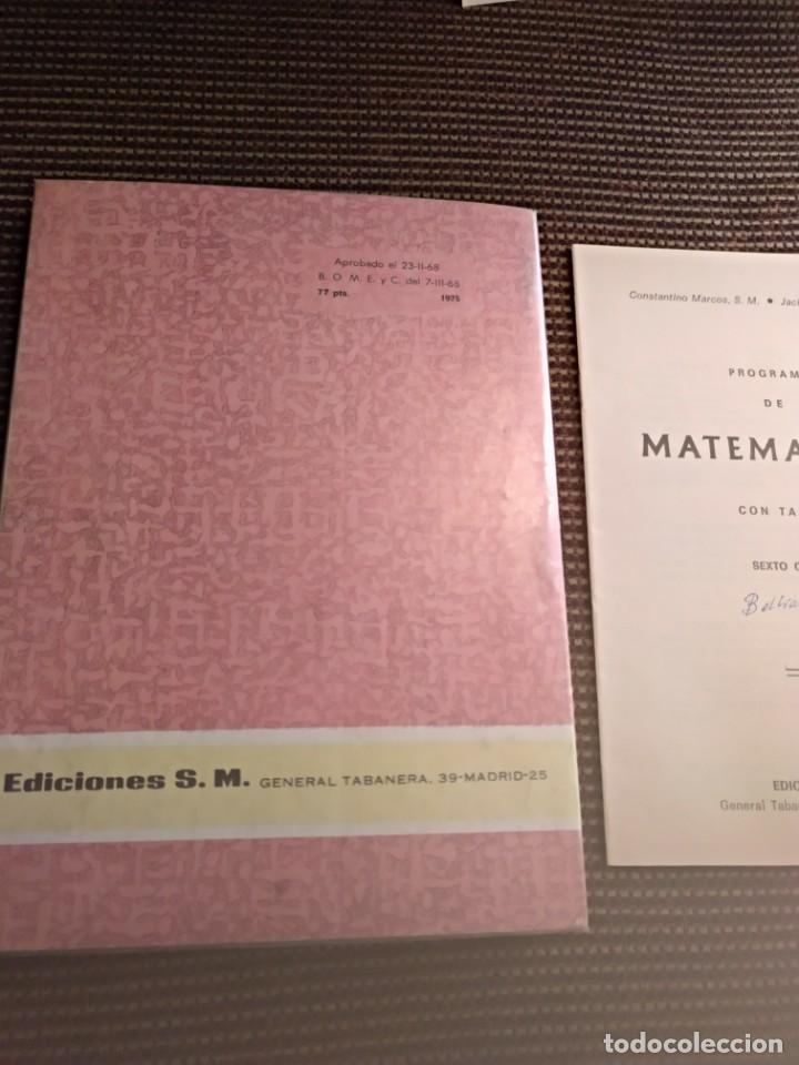 Libros antiguos: Libro sexto curso matem&aacute;ticas 1975 ediciones S.M. + programa - Foto 4