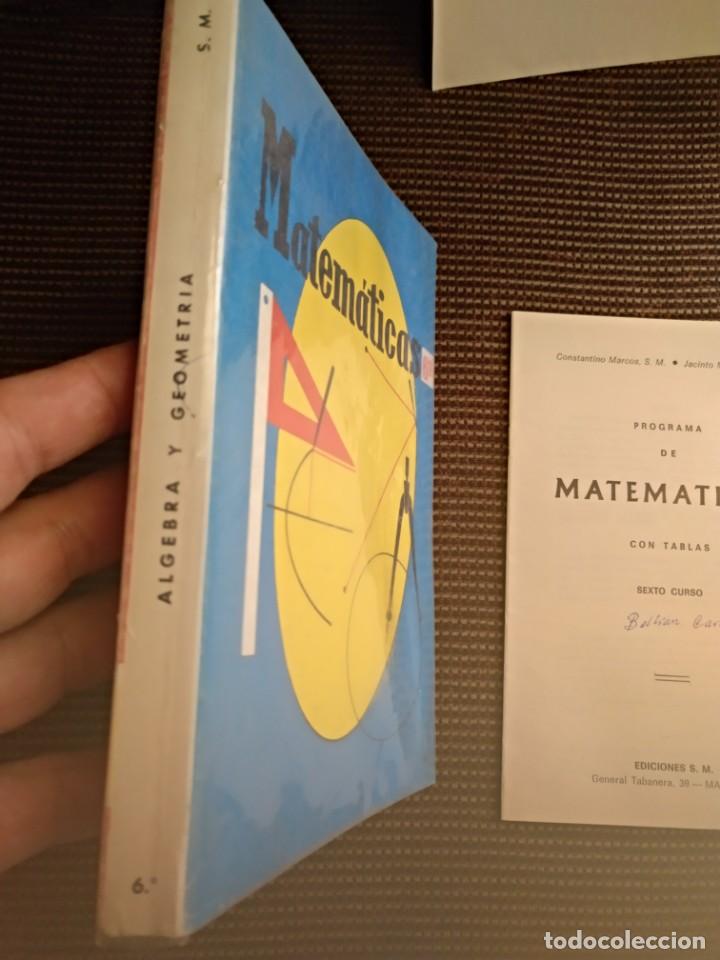 Libros antiguos: Libro sexto curso matem&aacute;ticas 1975 ediciones S.M. + programa - Foto 5
