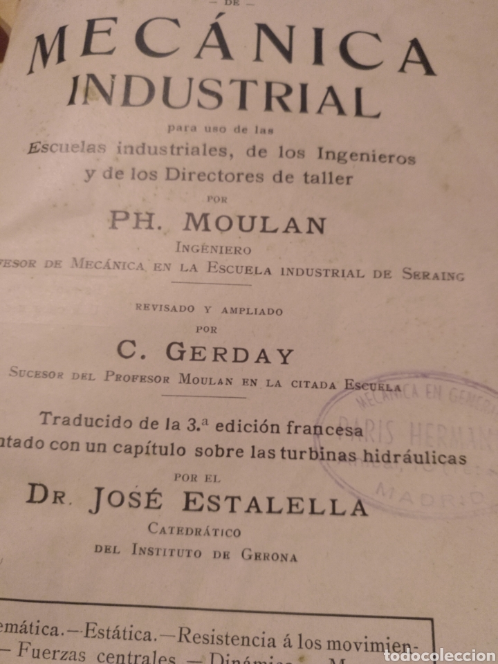 Libros antiguos: 1912. Mec&aacute;nica industrial - Foto 1