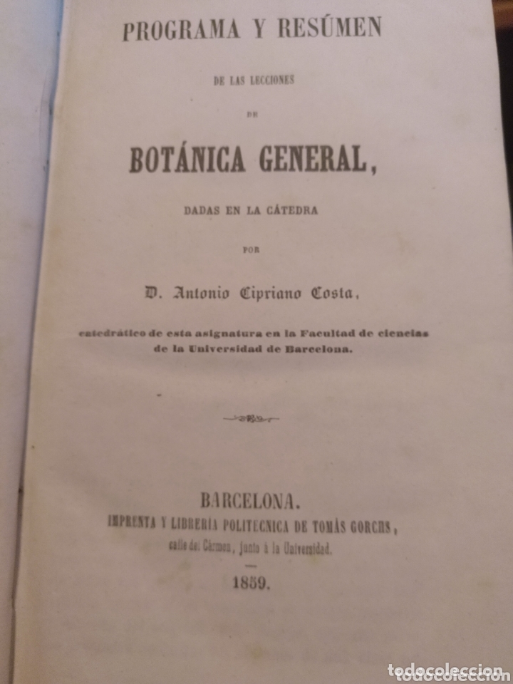 Libros antiguos: 1859. Bot&aacute;nica general - Foto 1