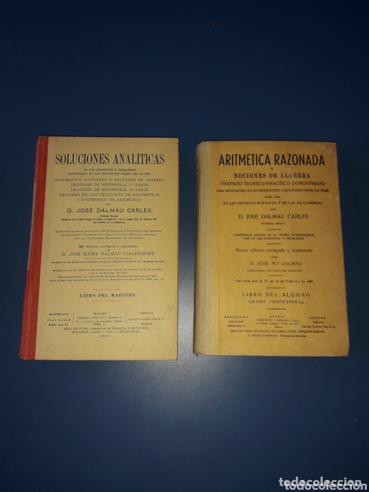 Libros antiguos: Soluciones anal&iacute;ticas y Aritm&eacute;tica razonada - Foto 1