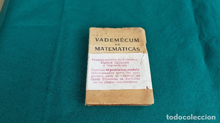Libros antiguos: LIBRO VADEMECUM DE MATEMATICAS - 2&ordf; EDICION - COSMOS - Foto 1