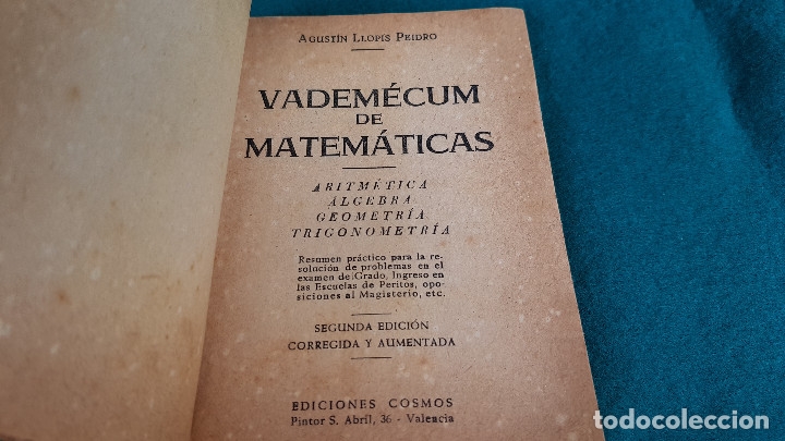 Libros antiguos: LIBRO VADEMECUM DE MATEMATICAS - 2&ordf; EDICION - COSMOS - Foto 8