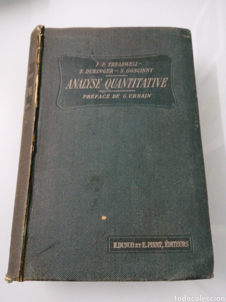 Libros antiguos: ANALYSE QUANTITATIVE VOL II. TREADWEL. PAR&Iacute;S, 1912. ED. H. DUNOUD ET E. PINAT. - Foto 1