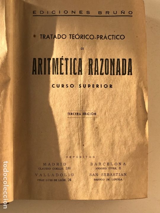Libros antiguos: Aritmetica Razonada. Curso superior. Ediciones Bru&ntilde;o. - Foto 2