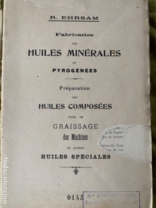 Libros antiguos: Huiles min&eacute;rales - Foto 1