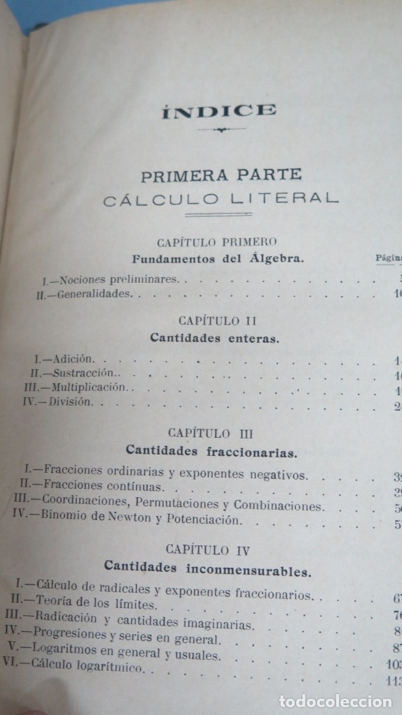 Libros antiguos: 1903.- ELEMENTOS DE ALGEBRA. SANPERE Y CARRERA - Foto 2