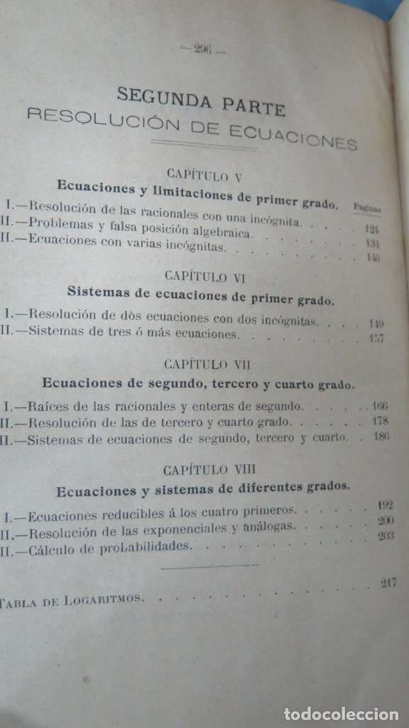 Libros antiguos: 1903.- ELEMENTOS DE ALGEBRA. SANPERE Y CARRERA - Foto 3