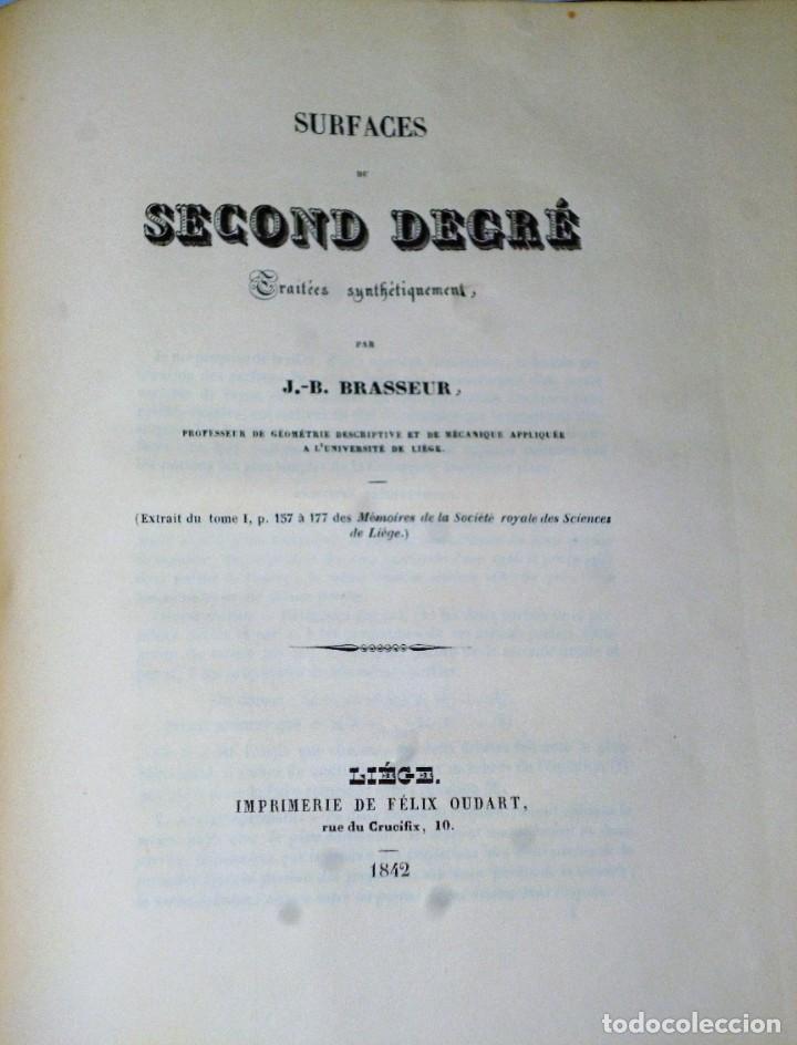 Libros antiguos: PROGRAMME DU COURS DE G&Eacute;OM&Eacute;TRIE DESCRIPTIVE, FAIT A L&acute;UNIVERSIT&Eacute; - Foto 4