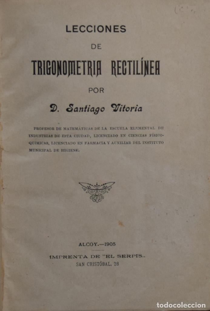 Old books: LECCIONES DE TRIGONOMETR&Iacute;A RECTIL&Iacute;NEA - Santiago VITORIA