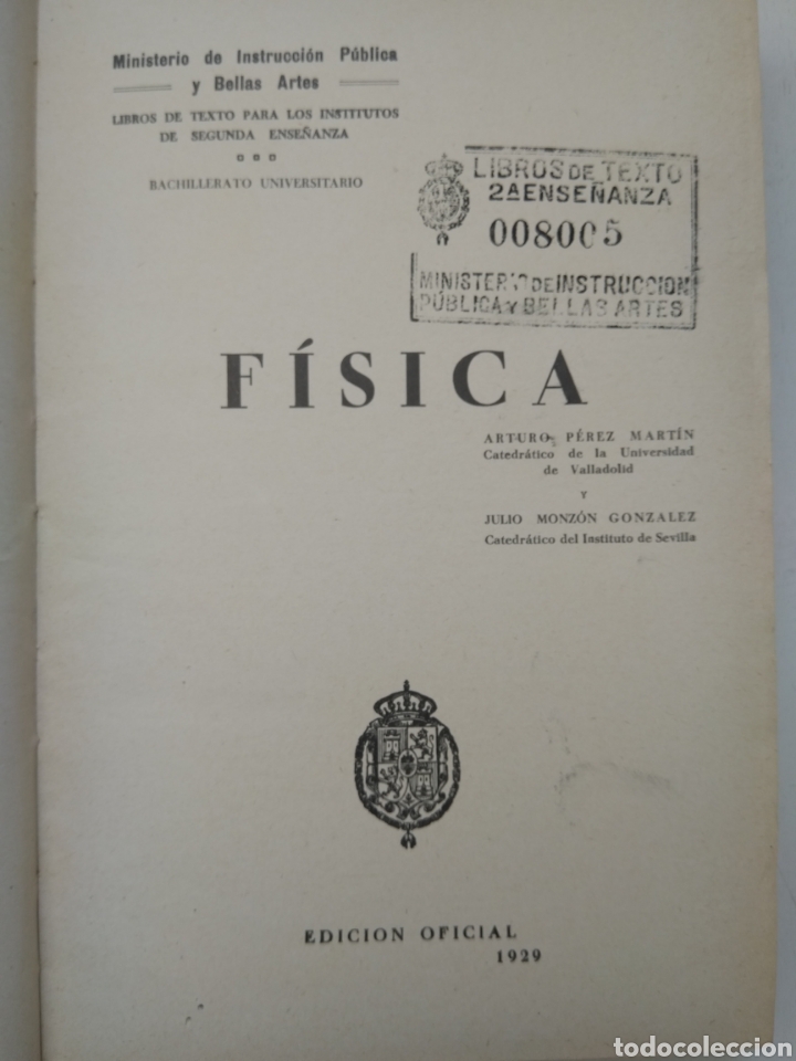 Libros antiguos: F&Iacute;SICA/ARTURO P&Eacute;REZ MART&Iacute;N - Foto 5