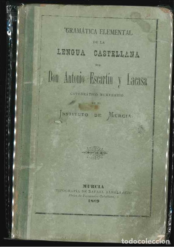 Libros antiguos: gramatica elemental 1889 madrid - Foto 1