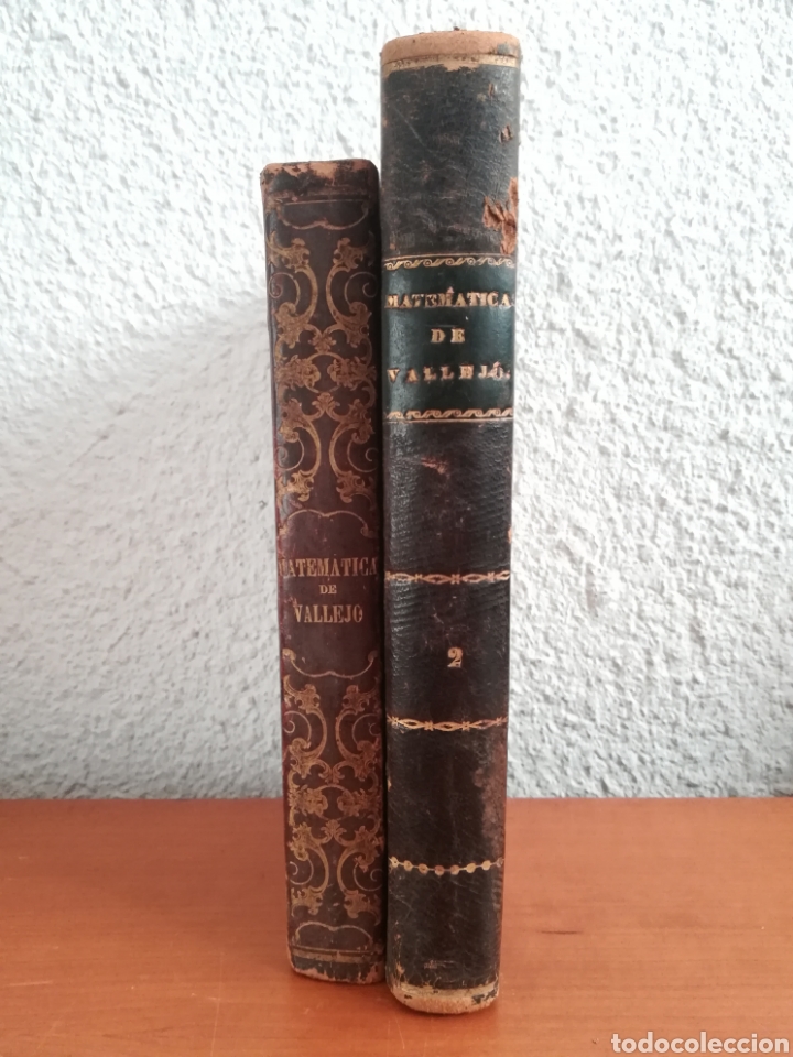 Old books: Antiguos libros Matem&aacute;ticas de Vallejo Tomo I (1855) y II (1817) Trigonometria Geometria Ecuaciones