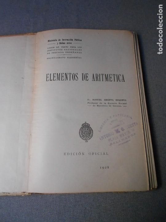 Libros antiguos: ELEMENTOS DE ARITMETICA - Foto 2