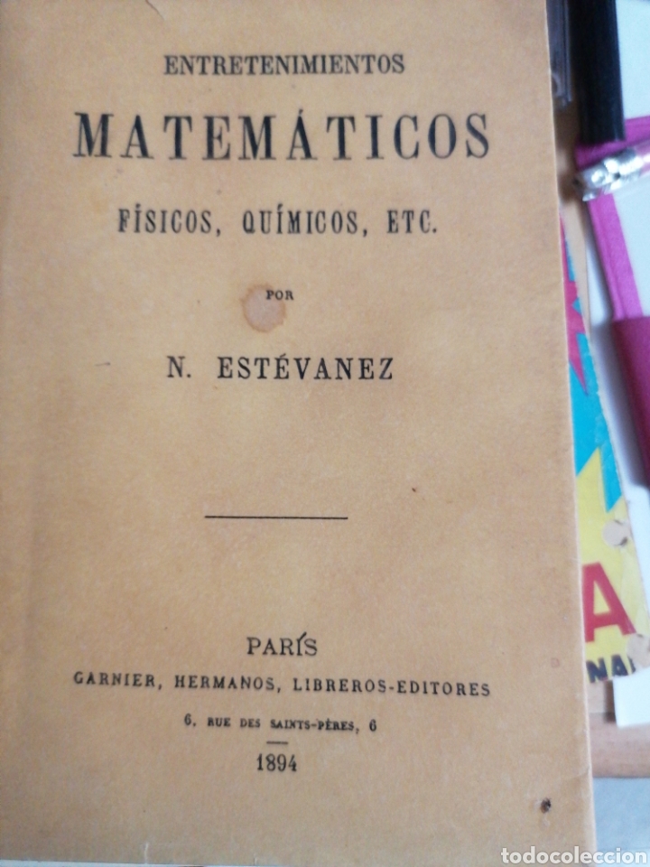 Libros antiguos: Entretenimientos matematicos - Foto 1