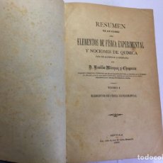 Libros antiguos: LIBRO ELEMENTOS DE FISICA EXPERIMENTAL - BASILIO GOMEZ Y CHAPARRO 1886 SEVILLA. Lote 197137808