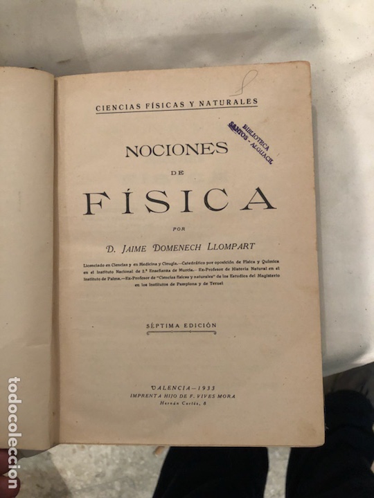 Libros antiguos: Libro nociones de f&iacute;sica 1933 - Foto 4