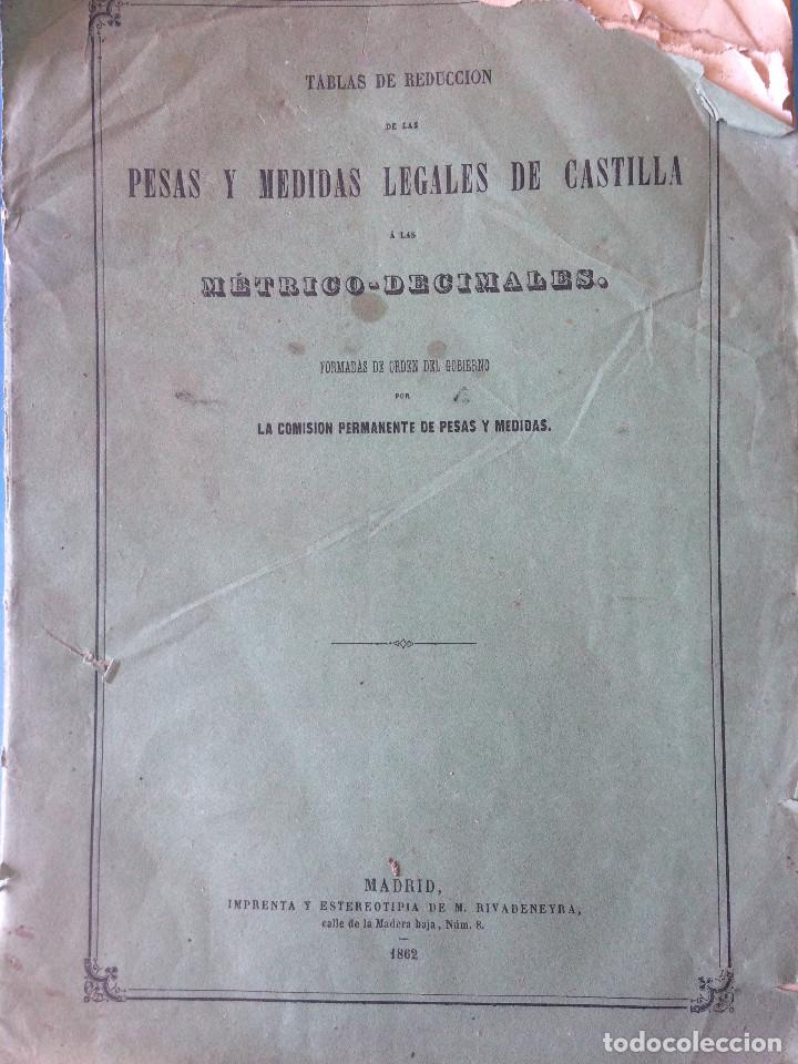 Antiquarische B&uuml;cher: PESAS Y MEDIDAS LEGALES DE CASTILLA 1862