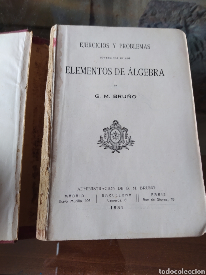 Libros antiguos: Ejercicios y problemas. Elementos de algebra. - Foto 2