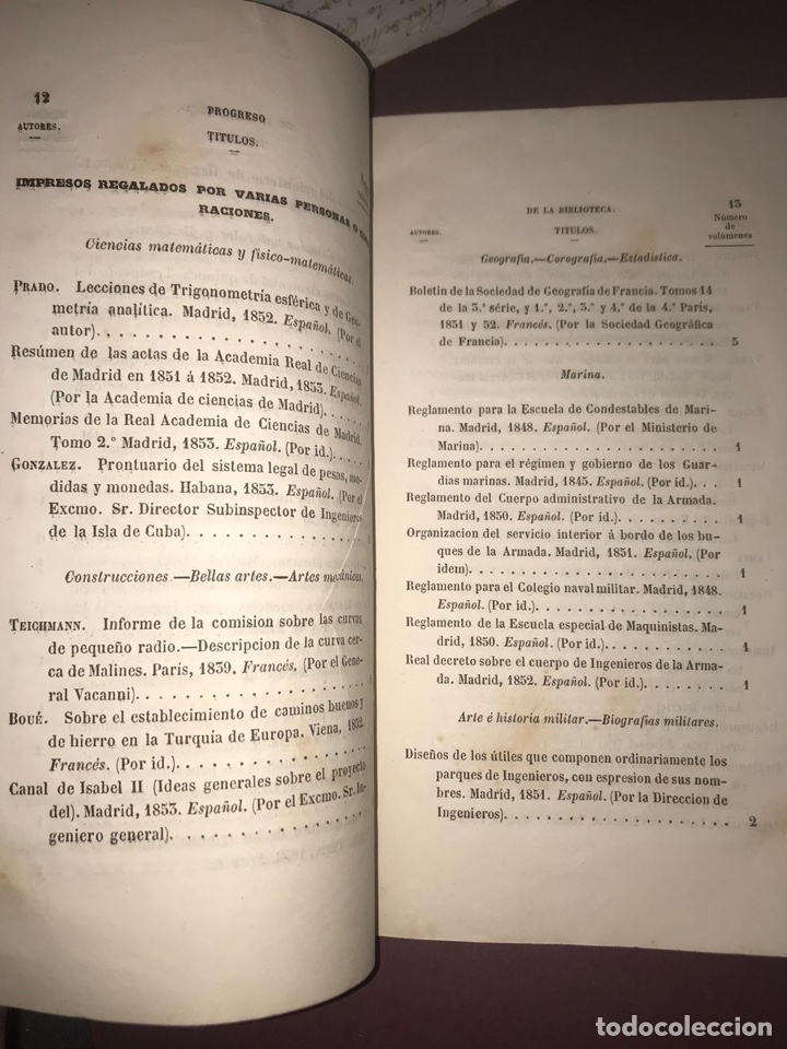 Libros antiguos: Cuerpo de ingenieros - 1853 - Foto 2