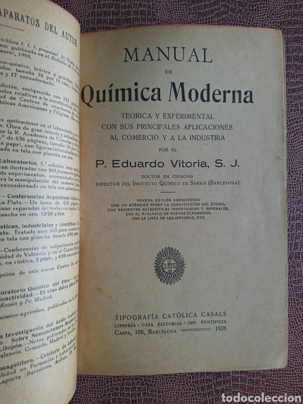 Libros antiguos: Manual de qu&iacute;mica moderna - Foto 3