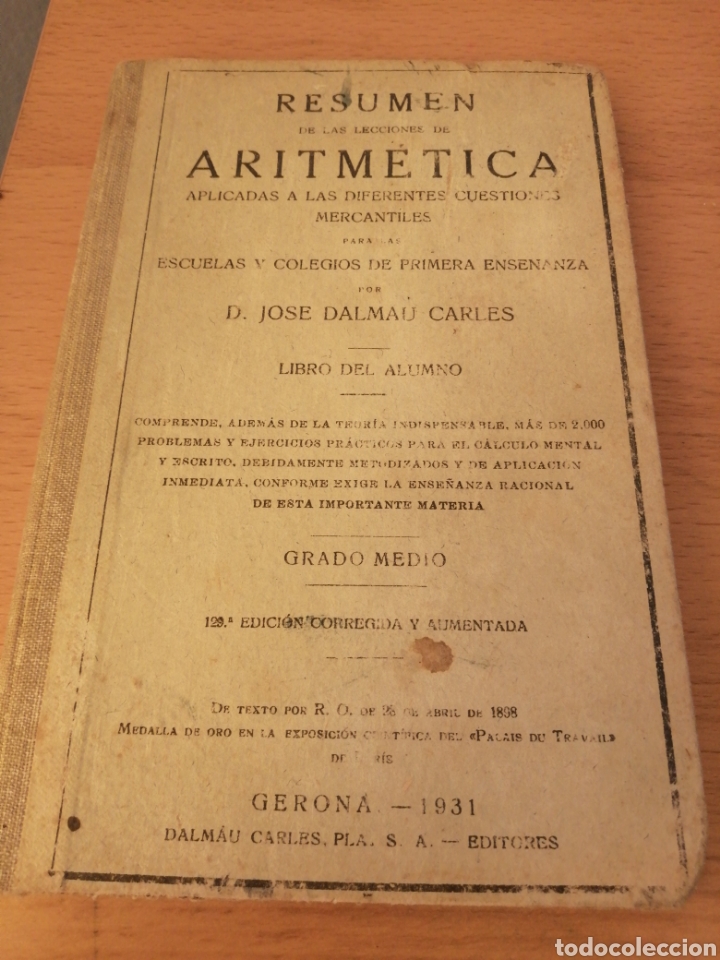 Libros antiguos: Resumen Aritm&eacute;tica - Foto 1