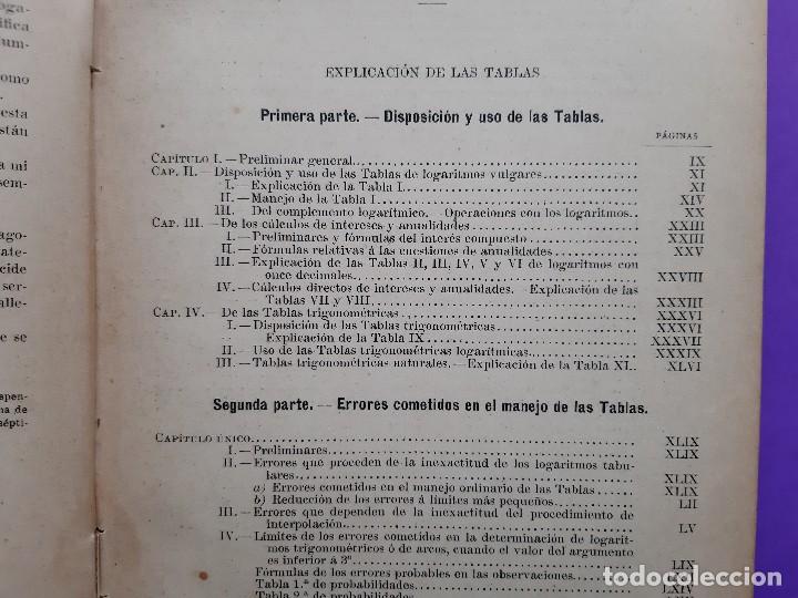 Libros antiguos: ANTIGUO LIBRO TABLAS LOGARITMOS TRIGONOMETRICAS EUSEBIO SANCHEZ RAMOS A&Ntilde;O 1915 - Foto 3