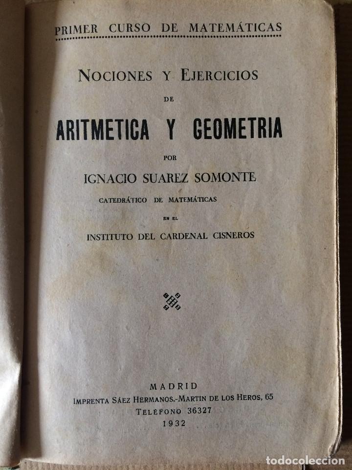Libros antiguos: ARITMETICA Y GEOMETRIA 1932 - Foto 1