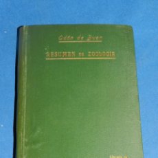 Libros antiguos: (M49) ODÓN DE BUEN - RESUMEN DE ZOOLOGÍA, 2 VOLS COMPLETO, BARCELONA 1911
