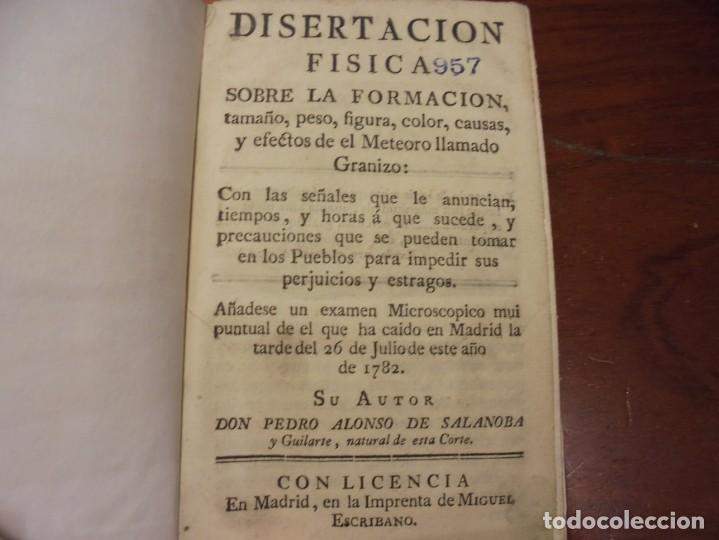 Antiquarische B&uuml;cher: DISERTACION SOBRE EL GRANIZO. SALANOVA Y GUILARTE.1782