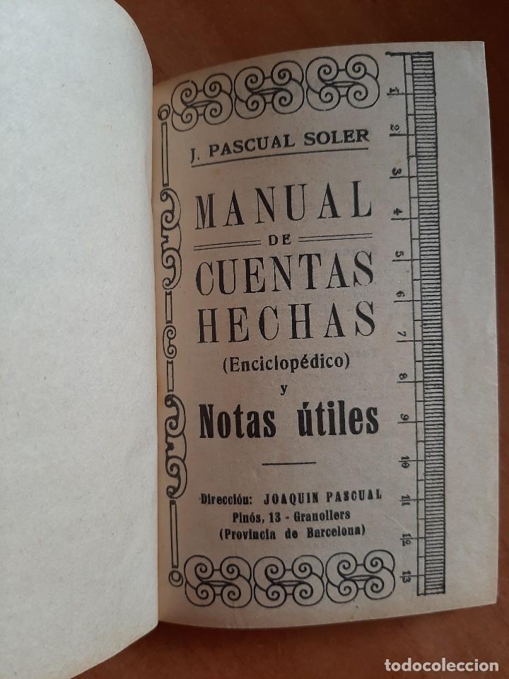Libros antiguos: 1929 ? MANUAL DE CUENTAS HECHAS - J. PASCUAL SOLER - Foto 2 - 203884090